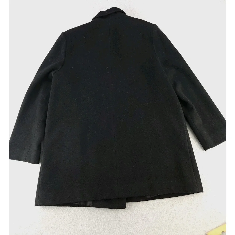 Vintage J.G. Hook Black Wool Jacket Med‎ Length Overcoat Winter USA Women's L/XL